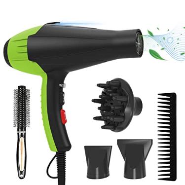 Imagem de Secador de cabelo com difusor, secador de cabelo profissional Dongkw de 2300 W com ajuste de calor de 2 velocidades e 3 botões frios, secador de cabelo iónico para mulheres e homens, salão, viagens em