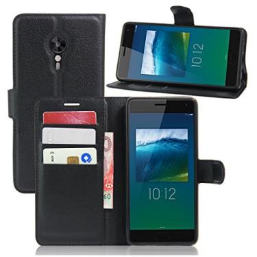 Imagem de Capa carteira Lenovo ZUK Z2 Pro, capa carteira flip de couro PU premium com compartimento para cartão, suporte e fecho magnético [capa interior à prova de choque de TPU] Compatível com Lenovo ZUK Z2