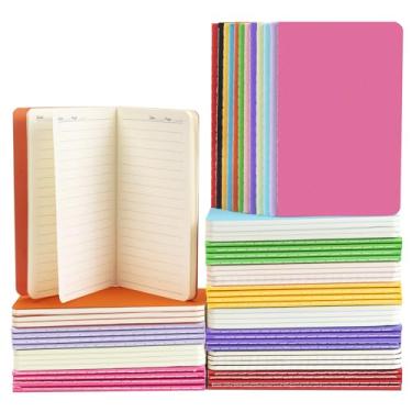 Imagem de Lzerking Cadernos pequenos forrados a granel, pacote com 60 miniblocos de anotações, com capa colorida, presentes a granel para crianças, 9 x 14 cm, 30 folhas/60 páginas