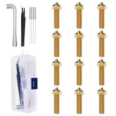 Imagem de Aladrs Bicos de latão de 0,4 mm 12 unidades, impressora 3D Bicos de extremidade quente de filamento de 1,75 mm para impressora 3D Anycubic Kobra 2, vyper, Kobra Plus, Kobra Max, Sidewinder X1
