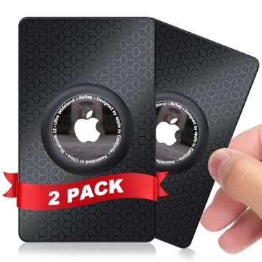 Imagem de Pacote com 2 porta-carteira AirTag, ultrafina (0,3 cm), capa para cartão AirTag, porta-cartão leve Apple Airtag para bagagem, crachá, bolsas, acessórios de capa AirTag