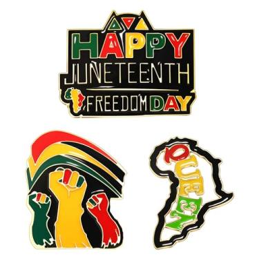 Imagem de Broches africanos para mulheres broche de juneteenth esmalte preto história africana mapa broches preto rainha poder punho lapela alfinetes preto história mês juneteenth acessórios joias africanas