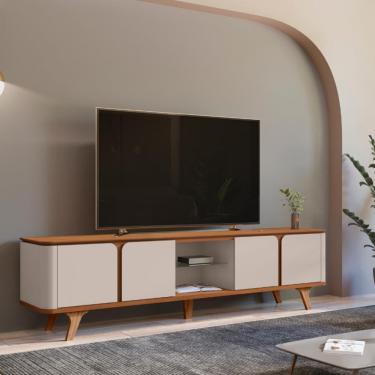 Imagem de Rack para TV até 60 Polegadas 4 Portas 217cm Roma Casa D - Cedro/Off White