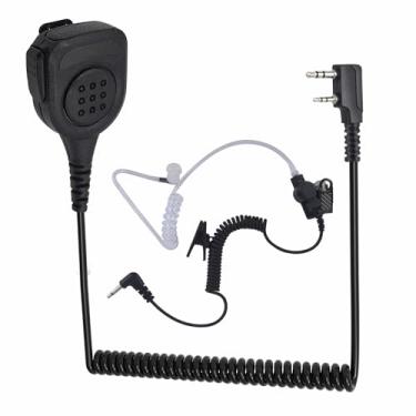 Imagem de WODASEN Microfone de alto-falante de rádio à prova d'água, walkie talkie, microfone de mão com lapela de ombro para Baofeng UV-5R UV-82HP AR-152 BF-888S BF-F8HP Archsell AR-5 Retevis RT17 RT19 RT21