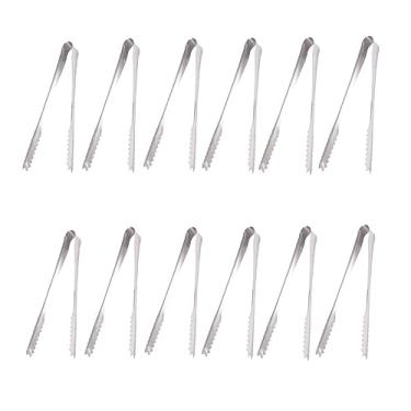 Imagem de Vctitil Pacote com 12 pinças pequenas para servir cubos de gelo, mini acessórios para bar de chá, servir, açúcar, pão, grampo de churrasco