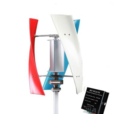 Imagem de HYZHANHONG Gerador de turbina eólica de eixo vertical de 8000 W, moinho de vento de baixo nível de ruído com baixa velocidade do vento 12V 24V 48V fora do sistema de grade para casa/RV,24v