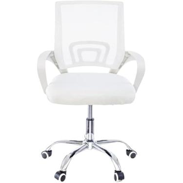 Imagem de Cadeira Escritório Diretor Tela Mesh e Base Giratória Confortável (Branco)