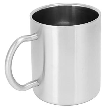Imagem de Caneca de café Isolada de Dupla Camada de Aço Inoxidável Com Alça para Xícara de chá e Cerveja (Copo 304 de camada dupla: grande sem tampa (sem)