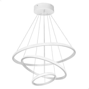 Imagem de Lustre Luminaria Pendente 3 Em 1 Arcos Argolas Moderno Aneis Regulavel Bivolt Decoraçao...