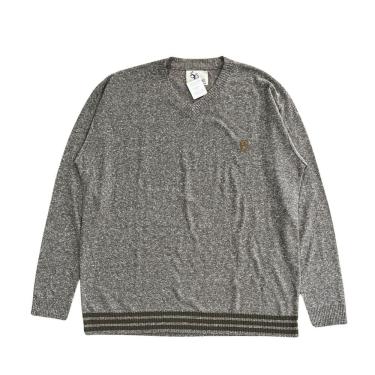 Imagem de Blusa Casaco Tricot Masculina Plus Size G2 Marrom Claro