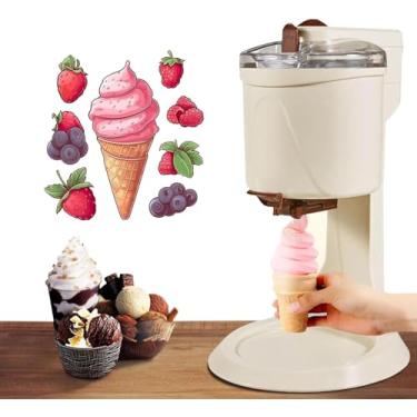 Imagem de Distribuidor de sorvete macio, máquina semiautomática de fazer sorvete para casa, máquina dispensadora de sorvete com pá de mistura, fabricante de iogurte congelado para lanchonete de café