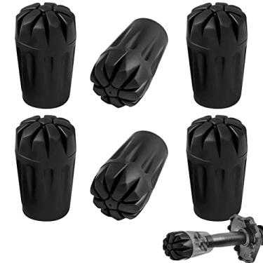 Imagem de Pacote com 6 bengalas de caminhada, pontas de borracha, protetores de pontas de substituição para bastões de trekking, serve na maioria dos bastões de caminhada, caminhada e caminhada padrão (pontas