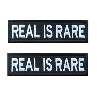 Imagem de Antrix 2 pacotes Real is Rare Funny Biker Motorcycle Patch Hook & Loop Fixadores Bordados Aplique Costurado Emblema Patch para Roupas Jaqueta Jeans Bolsas Mochilas Camisetas Calças Cães