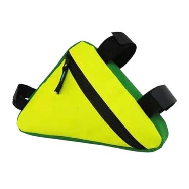 Imagem de oshhni Bolsa triangular para bicicletas de montanha para telefone, carteira, chaves, ferramentas, bolsa de selim com alça, mochila de ciclismo, bolsa de, Amarelo