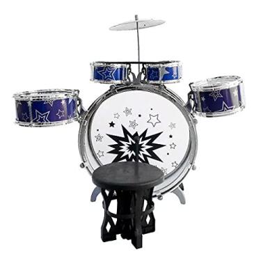Imagem de Bateria Infantil com Banquinho Azul, Importway