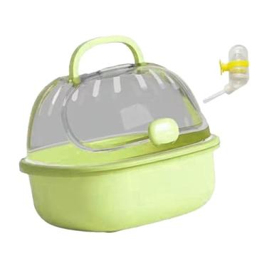 Imagem de IEUDNS Gaiola transportadora para hamster, estojo para transporte de animais pequenos, acessório para hamster, transportadora de viagem para ratos, ao ar, Verde