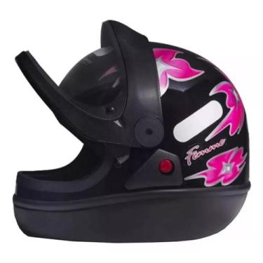 Imagem de Capacete San Marino Femme Moto Integral Fechado Motoboy Flor, Preto Ro