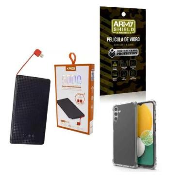 Imagem de Kit Powerbank 5.000Mah + Capinha Samsung A135G + Película 3D - Armyshi
