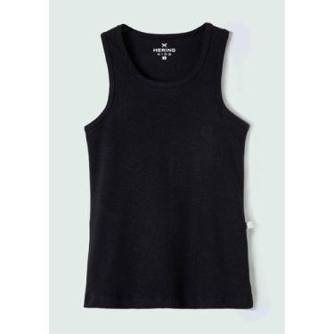 Imagem de Regata Básica Infantil Menina Em Ribana - Hering, 014, Preto