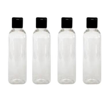 Imagem de Kit 4 Frascos Viagem Shampoo Creme Sabonete 100ml Com Tampa Fliptop - 