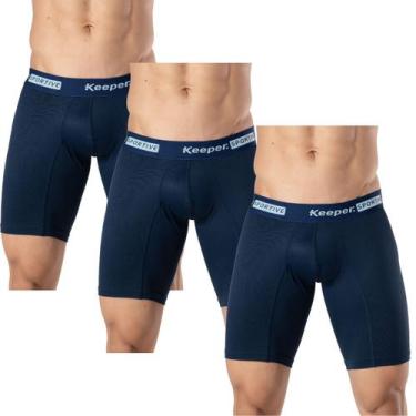 Imagem de Kit 3 cuecas boxer long leg mais compridas para corrida treinos academ