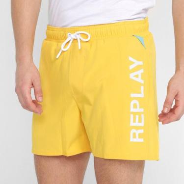 Imagem de Short Replay Estampado Masculino, Amarelo, P