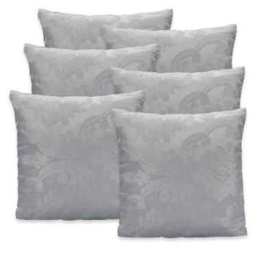 Imagem de Kit 6 Capas de Almofada c/ Zíper em Jacquard Adamascado Luxo 40cm x 40