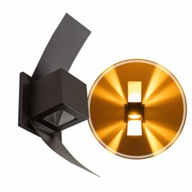 Imagem de Arandela Efeito 2 Focos Box Aba Externa Interna Parede Marrom St890 - 