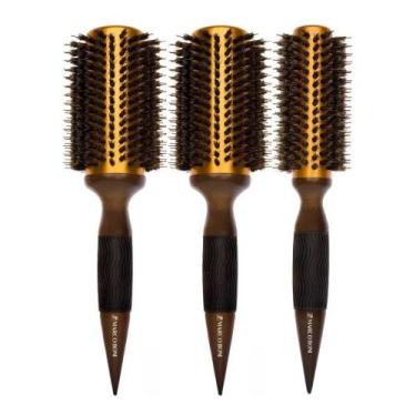 Imagem de Kit escovas térmicas metálicas 2UN 80MM (gg) 1UN 55MM (g) - Genérico