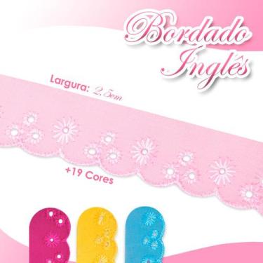 Imagem de Bordado Inglês - Rolo Com 13,7 Metros - Rosa Claro - Nº:132 - Ctl61 - 