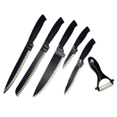 Imagem de Kit 6 Peças Facas Gourmet Antiaderente Churrasco Cozinha - BELLATOR