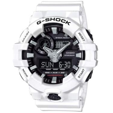 Imagem de Casio Relógio masculino casual de resina de quartzo 'G Shock', cor: branco (modelo: GA-700-7ACR), Branco, One Size, Sporty Digital