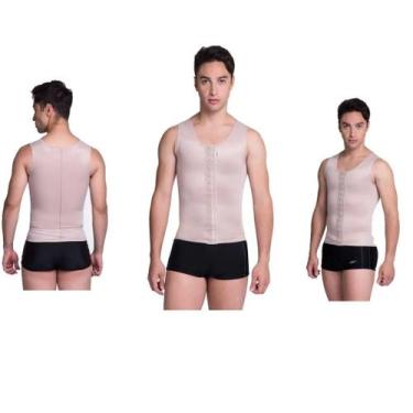 Imagem de Colete Modelador Slim Masculino Pós Cirúrgico Regata com Fecho Abertur