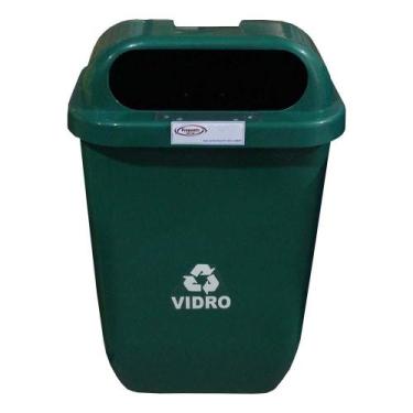 Imagem de Lixeira para Coleta Seletiva de Vidro 50 Litros Verde - Proposto