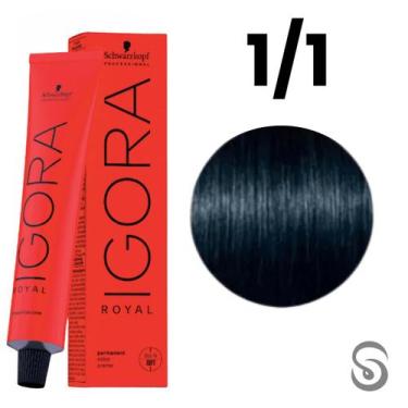 Imagem de Schwarzkopf Igora Royal Coloração 1/1 Preto Azulado 60ml, UNICA