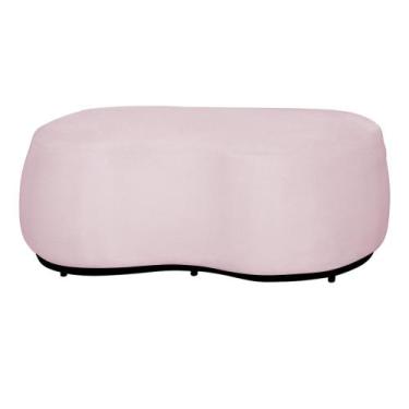 Imagem de Puff Decorativo Beatriz Orgânico Crm Suede Rosa Bebê Ms Decor - Mansão