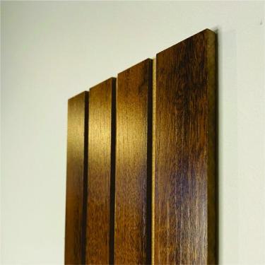 Imagem de 10 Placas Decorativas Madeira Ripada Painel Montável MDF 53x15cm - Lop