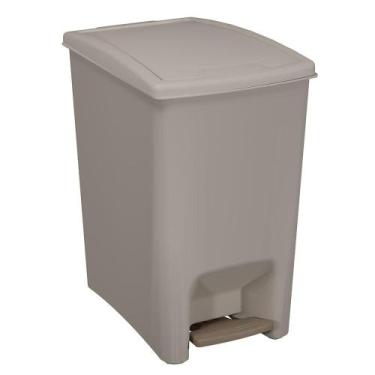 Imagem de Lixeira Astra Branca Pedal Dupla Abertura, Branco