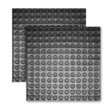 Imagem de Piso Emborrachado Moeda Kit 4 Placas 0,50X0,50M (1M²) - Decortech