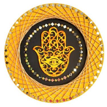 Imagem de Mandala Hamsá/Mão de Fátima/Proteção e Intuição 40cm - Aqui Tem Magia