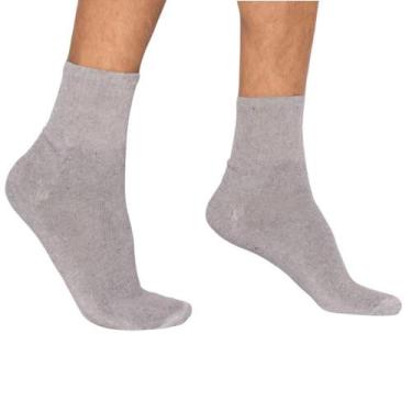 Imagem de Kit 15 Pares Meia Masculina Cano Alto Atoalhada - Lisa sem Estampa, Ci