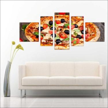 Imagem de Quadro Decorativo Gourmet Pizza Pizzarias Restaurantes 5 Peças TT3 - V