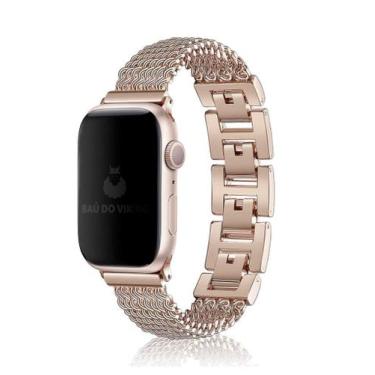 Imagem de Pulseira Aço Elos Fios Compatível com Apple Watch - Baú do Viking, Est