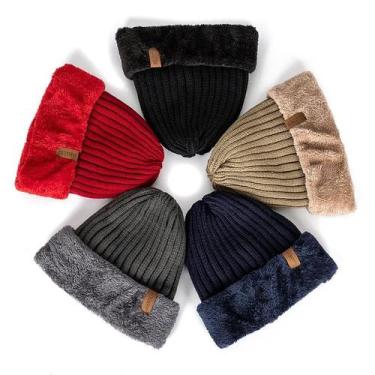 Imagem de Gorro De Inverno Grosso Unissex Com Forro De Pele - ElaShopp, Marrom
