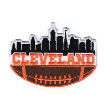 Imagem de MJshop29 Fã de Rugby City of Cleveland Fã de futebol americano favorito do time de futebol americano, adesivos de ferro para roupas, mochilas, jeans, remendo de motocicleta, costurado, jaquetas