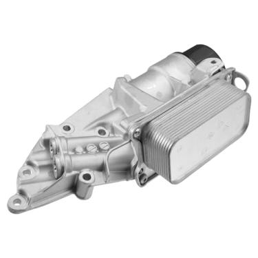 Imagem de TUCKBOLD Conjunto adaptador de carcaça do filtro de óleo do refrigerador de óleo do motor para Mercedes-Benz G550 Liga de alumínio atualizada nº 2721800510 | Resfriador de óleo com vedações O-ring 1