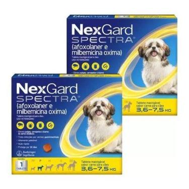 Imagem de 2 Nexgard Spectra 3,6 A 7,5kg Pulgas Carrapato Sarna Verme