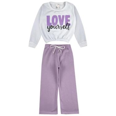 Imagem de Conjunto Infantil Moletom Menina Love Yourself Cropped - Serpasantos C