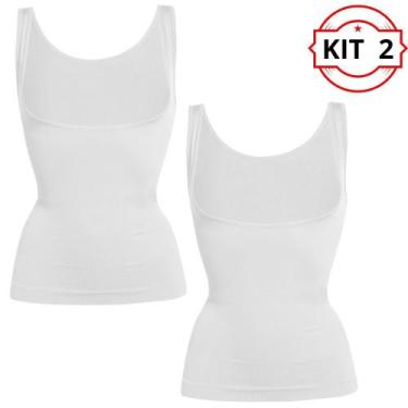 Imagem de  Kit 2 Cintas Modeladora Postural Feminina - Slim Fitness, Branco, P