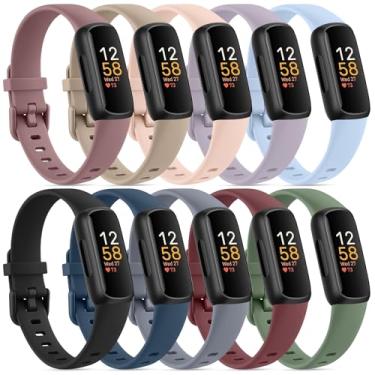 Imagem de Pacote com 10 pulseiras para Fitbit Inspire 3 para mulheres e homens, pulseiras de silicone macio ajustáveis para Fitbit Inspire 3 Fitness Tracker (pacote com 10)